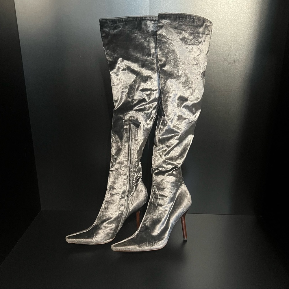 Vintage Tom Ford x Gucci Velvet Over The Knee High Heel Boots 9.5
